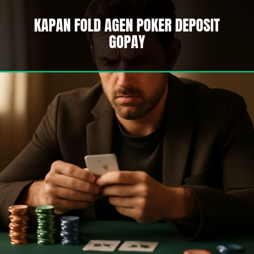 Poker player evaluating cards for fold decision